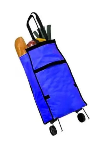 Collapsible Shopping Trolley Foldable Shopping Cart with Retractable Wheel & Stand - Imported from UK